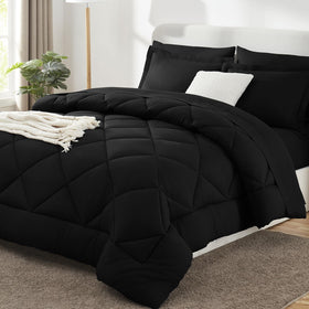 CozyLux California King comforter set in black for year-round comfort