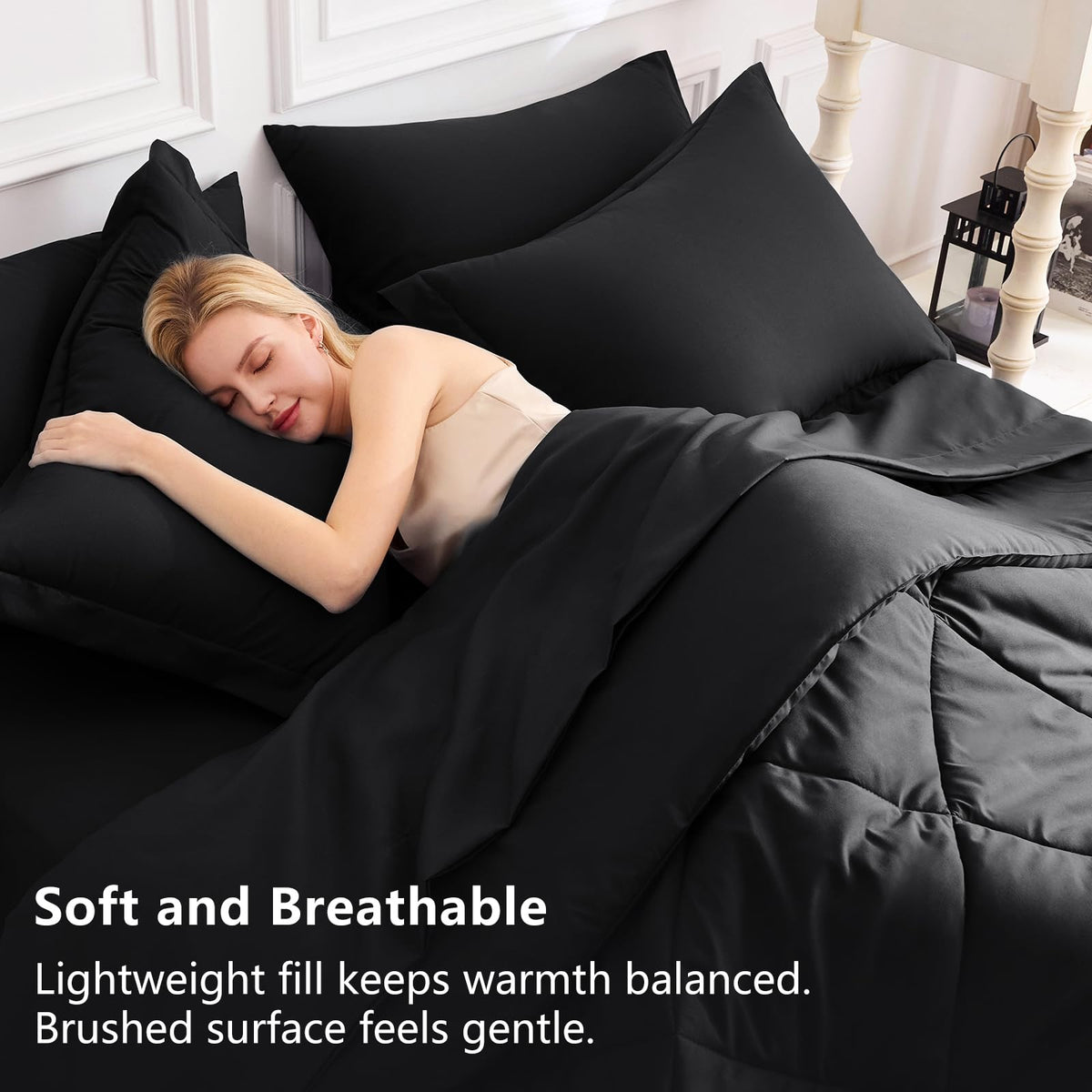 CozyLux comforter stitching detail adds structure and longevity
