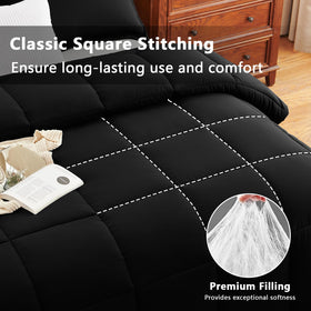CozyLux full-size comforter 82x86 size displayed on bed
