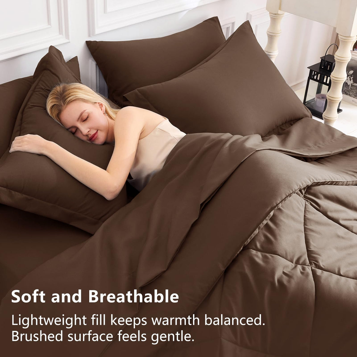 CozyLux comforter with box stitching for durable style