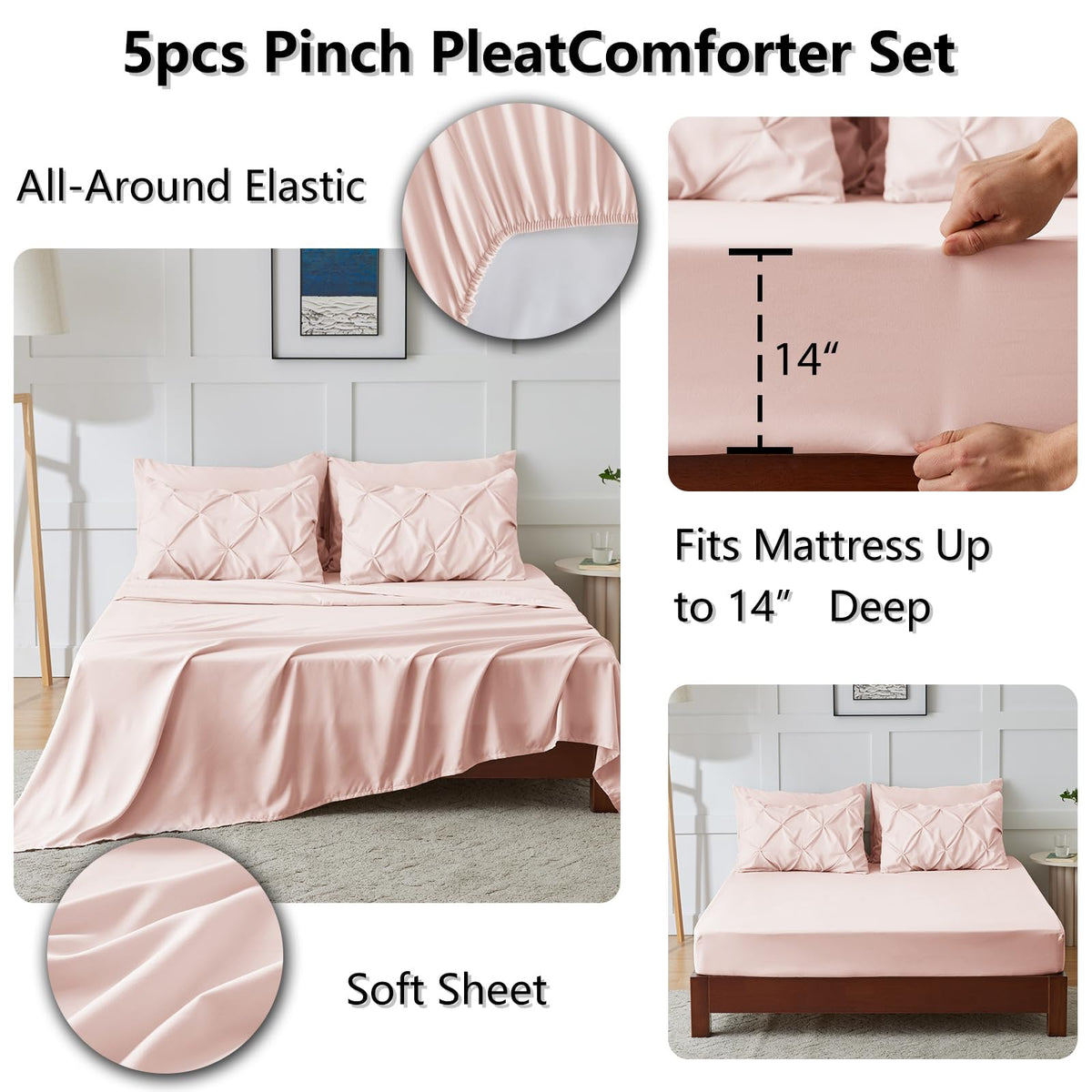 CozyLux durable stitching keeps the comforter evenly filled for lasting shape