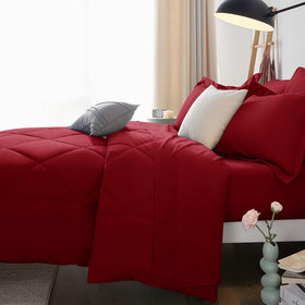 CozyLux dark red color adds warm, inviting focal point to any bedroom.