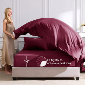 CozyLux deep-pocket fitted sheet performance on 14-inch mattress for secure fit.