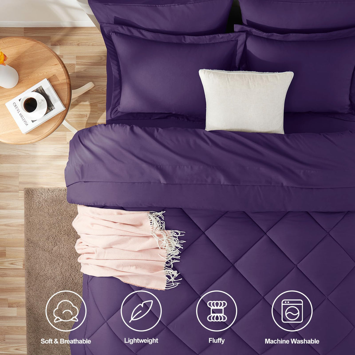CozyLux deep-pocket fitted sheet securing the bed all night