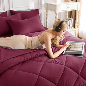 CozyLux down-alternative comforter interior demonstrates lightweight warmth option.