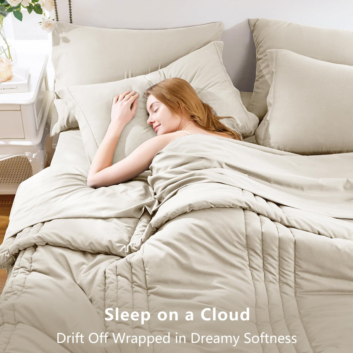 CozyLux down-alternative comforter with soft touch ideal for year-round warmth.