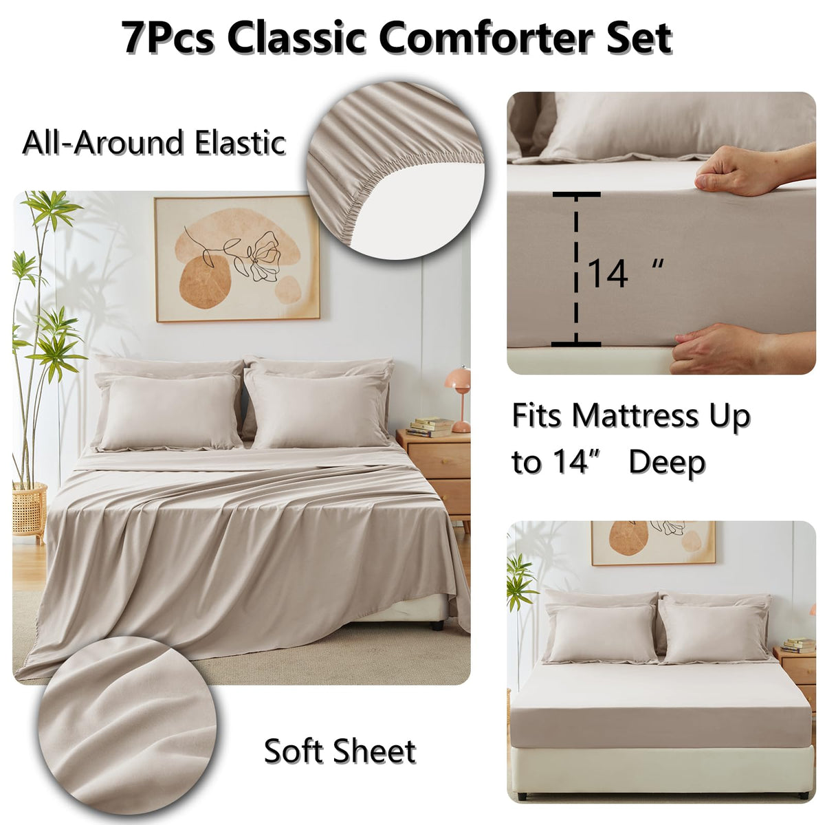 CozyLux durable box stitching on comforter adds structure and lasting shape