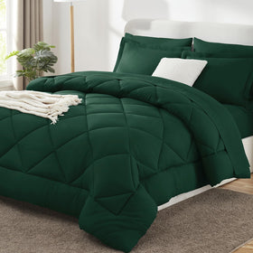 CozyLux emerald-green king comforter with plush down-alternative fill for cozy warmth