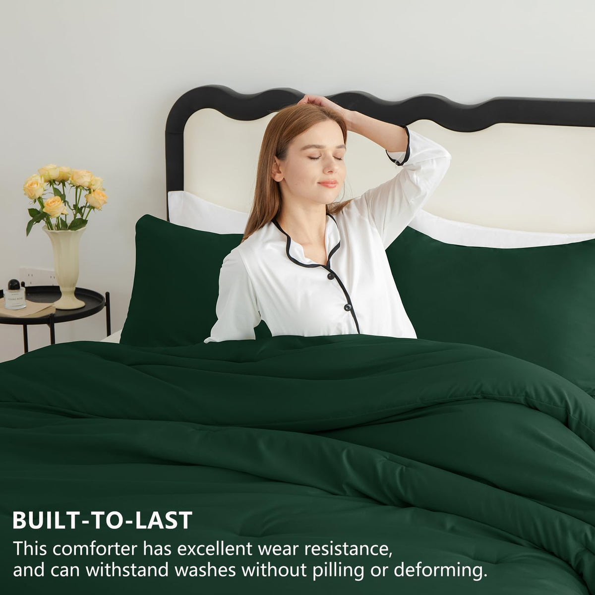 CozyLux emerald-green king-size pillowcases for plush comfort and easy care.