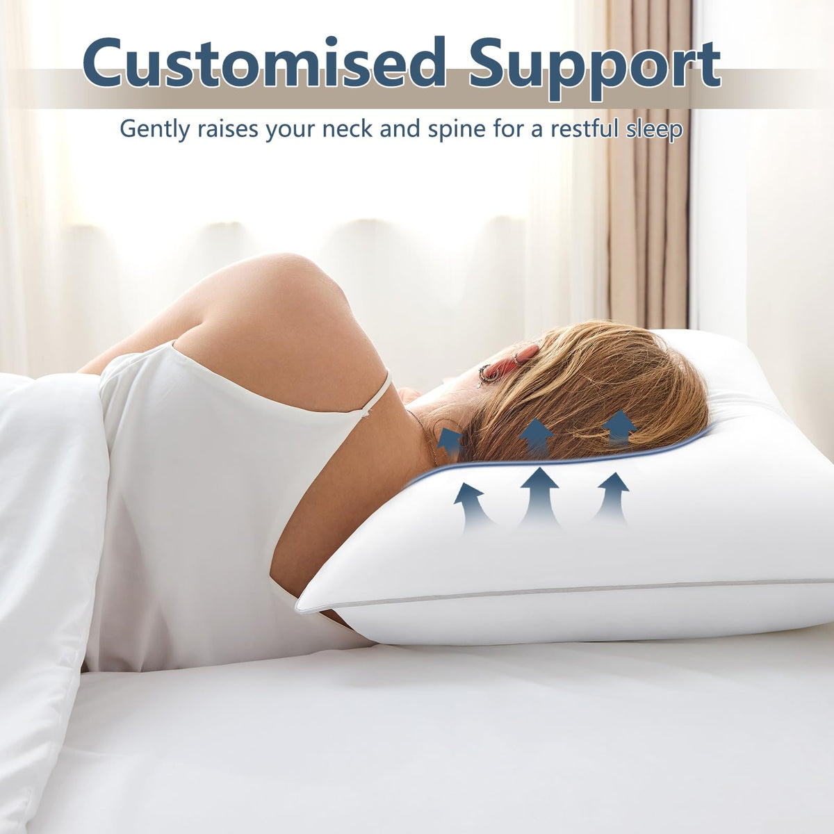 CozyLux ergonomic design aligns head and neck for comfort.