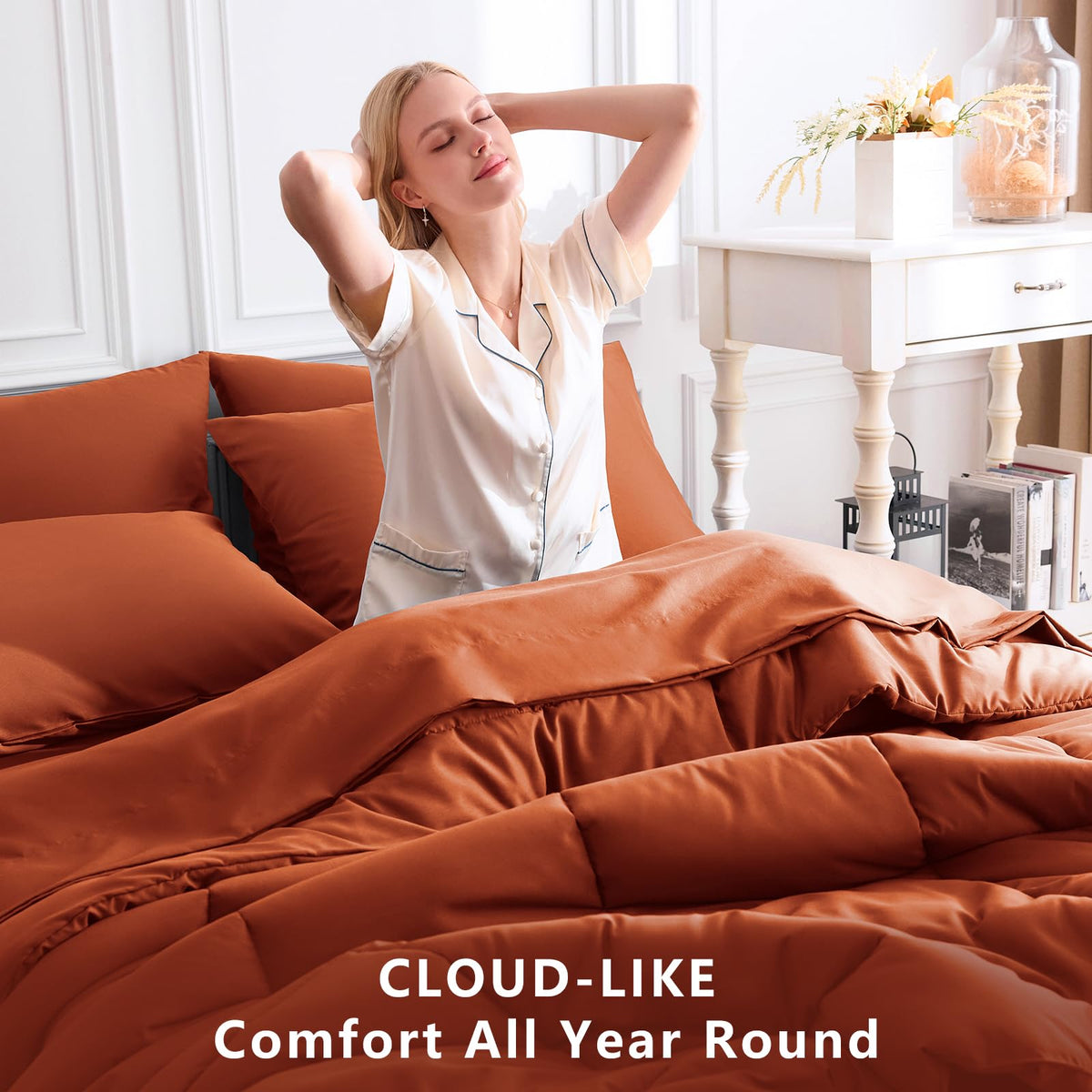 CozyLux fitted sheet with 14-inch pocket for secure fit.