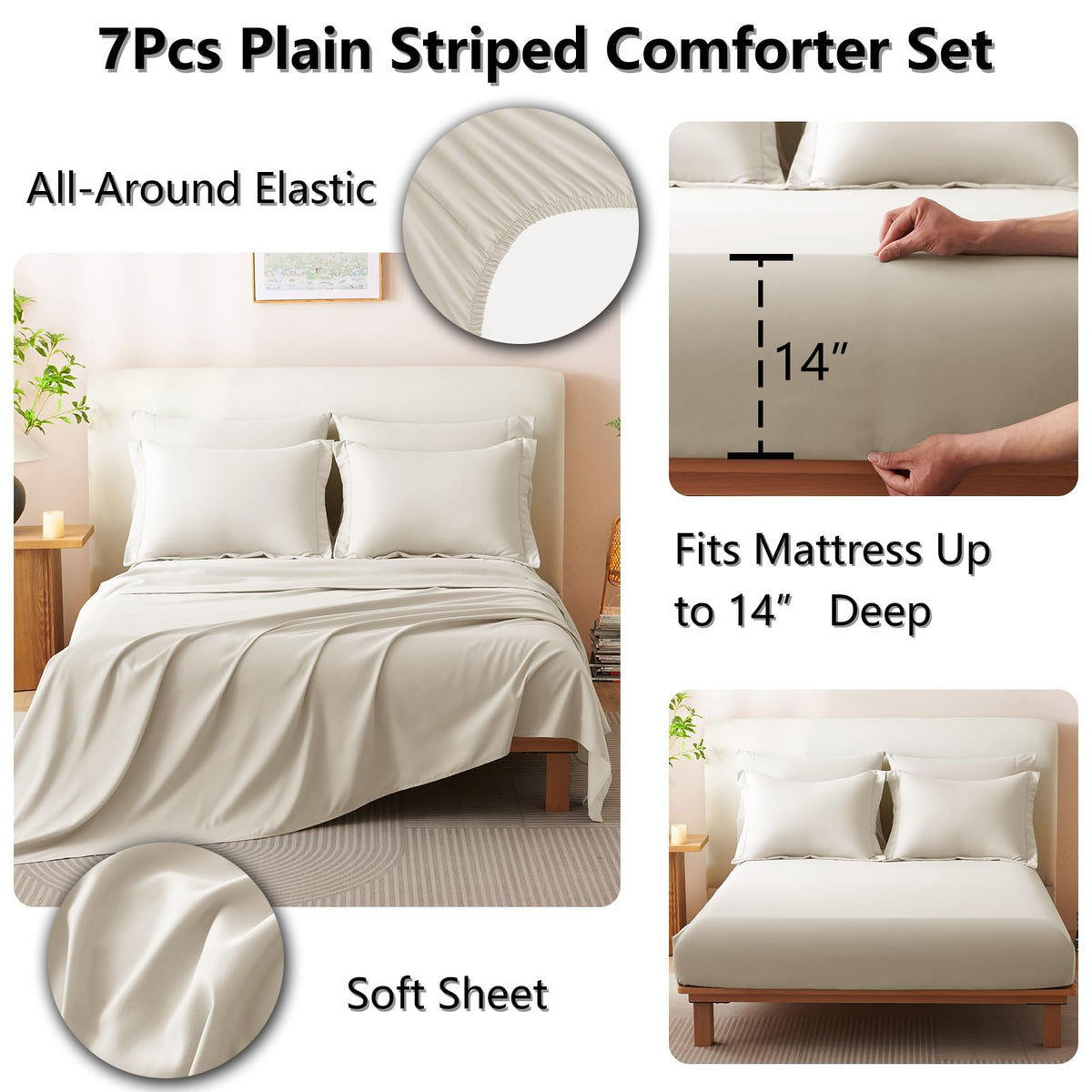 CozyLux queen fitted sheet 60x80 provides secure fit and smooth sleep surface