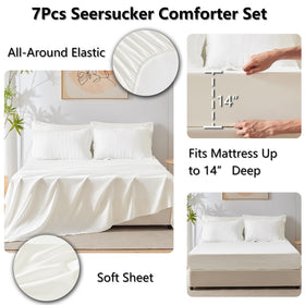 CozyLux fitted sheet with elastic deep pockets fits up to 14 inches