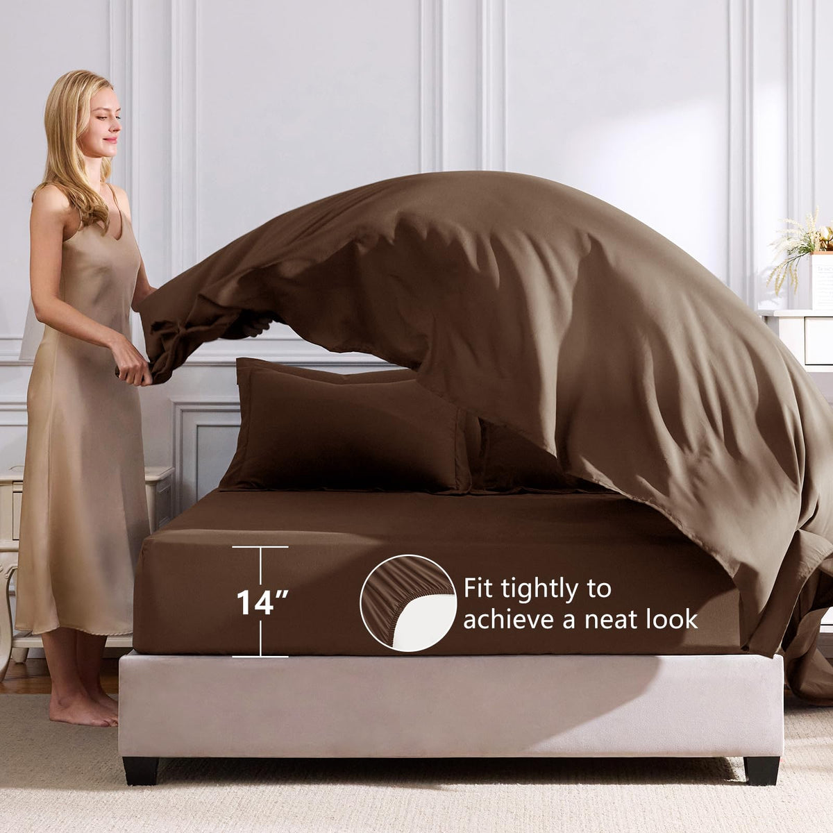 CozyLux flat sheet 90x102 inches for generous coverage