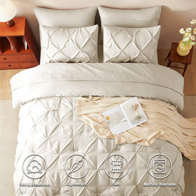 Cozylux king flat sheet beige offers smooth feel and easy care.