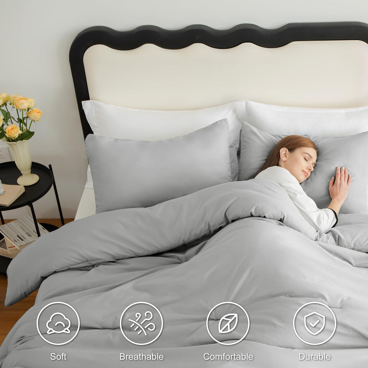 CozyLux four corner ties secure a duvet to prevent shifting during sleep.
