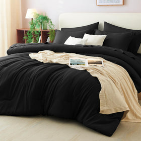 CozyLux full-size black bed-in-a-bag set for an easy bedroom upgrade