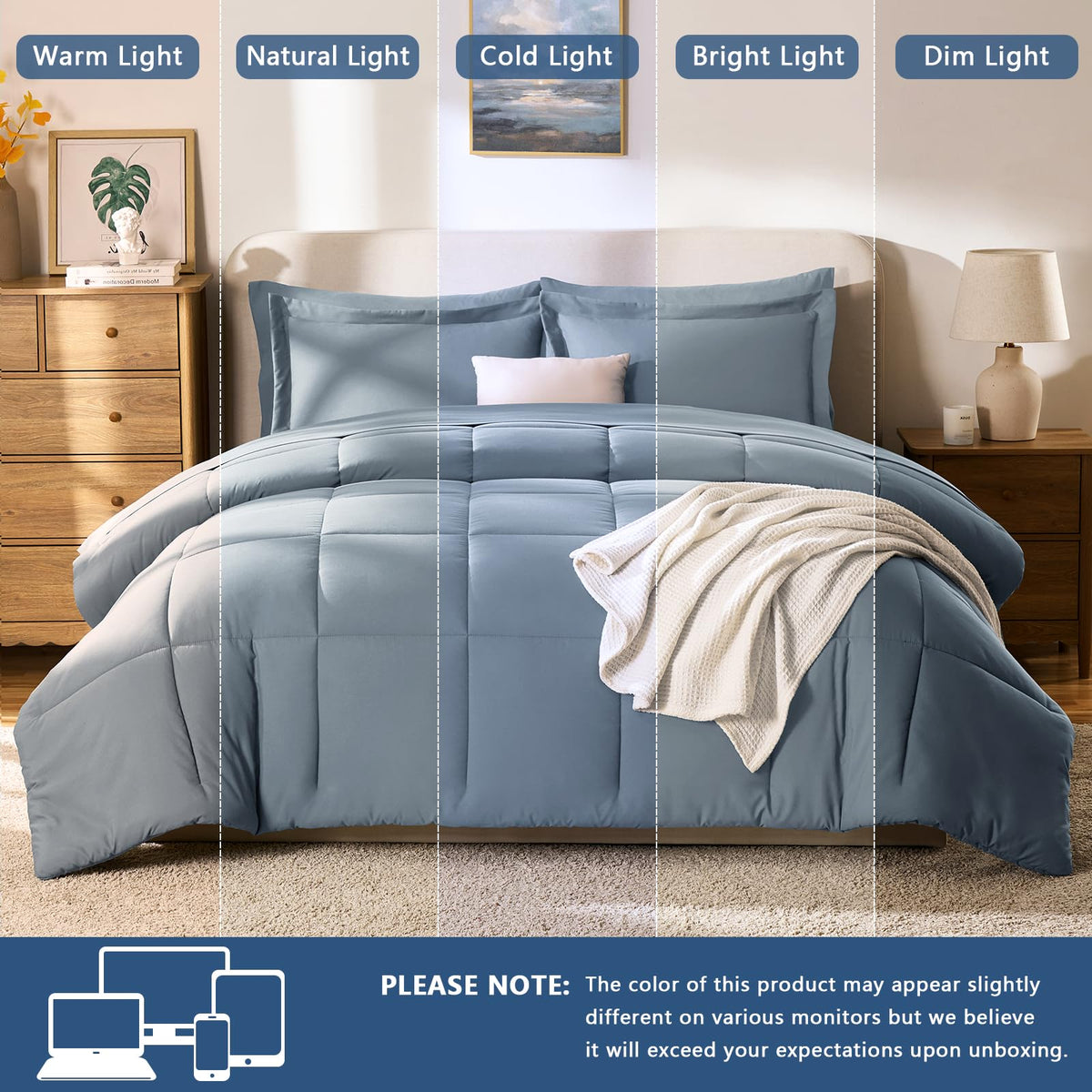 Flat sheet and pillowcases shown for a clean, coordinated look.