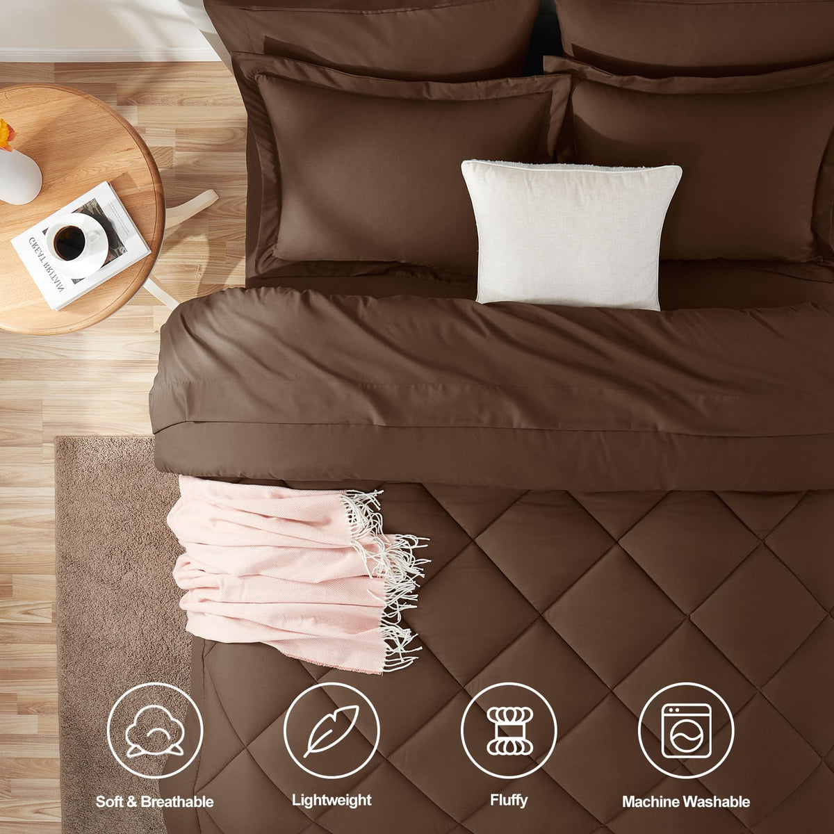 CozyLux king bed-in-a-bag contents ready for setup