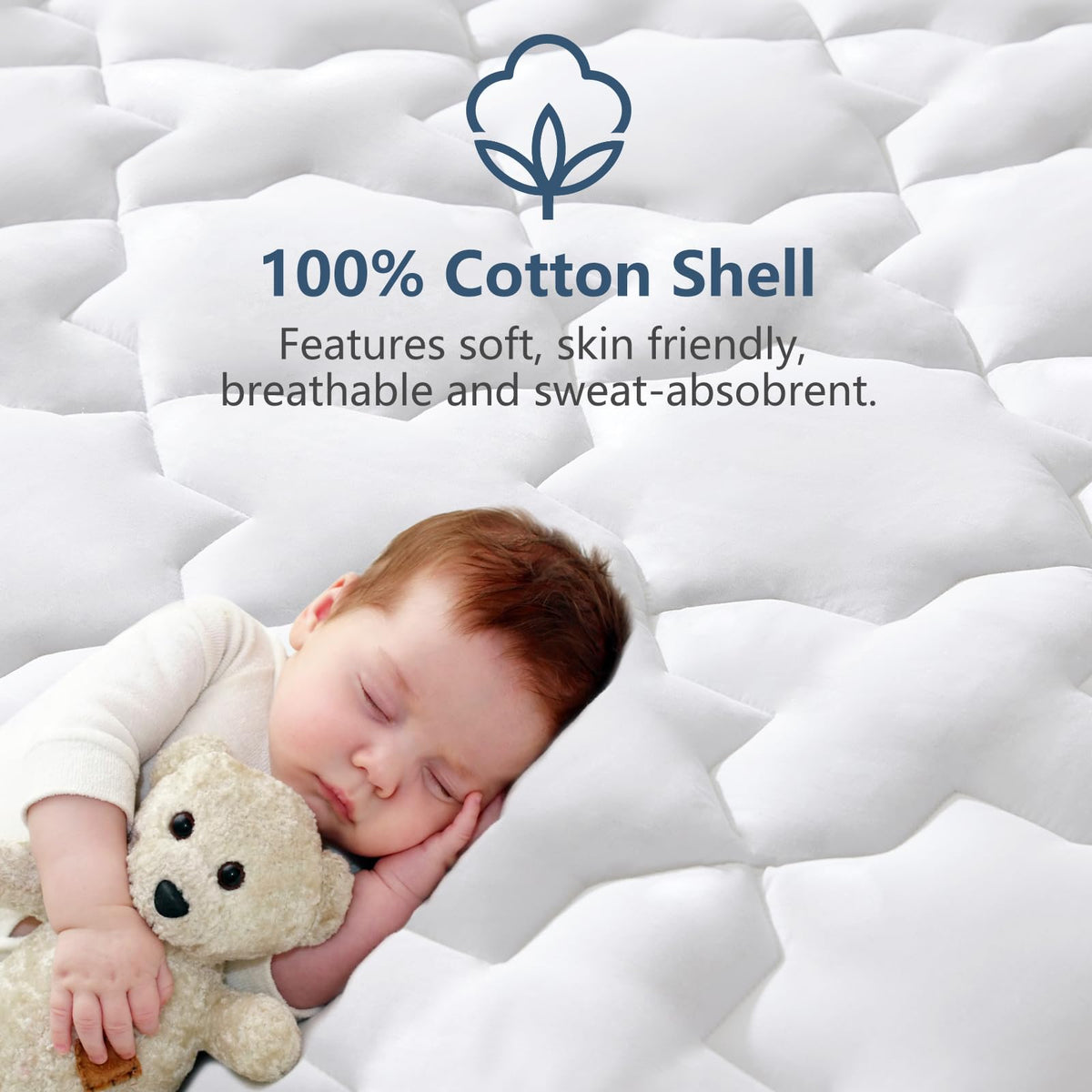 CozyLux King Mattress Pad 450GSM filling delivering generous cushion