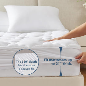 CozyLux King Mattress Pad deep-pocket design fitting 8–21 inch mattresses securely