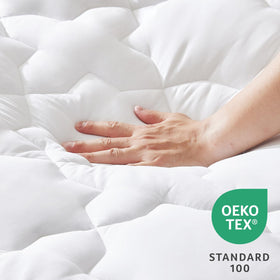 CozyLux King Mattress Pad hexagram stitching securing 450GSM filling for stable plush support