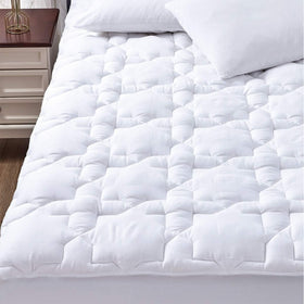 CozyLux King Mattress Pad top view showing breathable cotton surface for night-time comfort