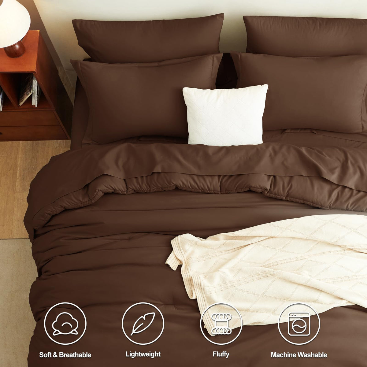 CozyLux king-size bed-in-a-bag display on a neatly made bed