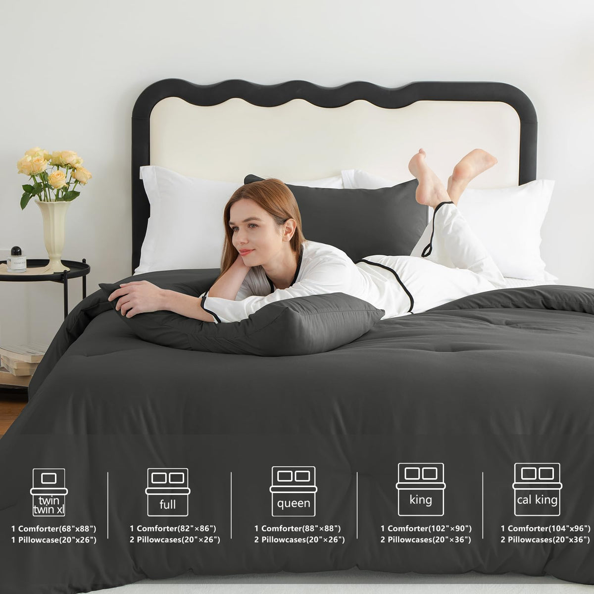 CozyLux bedroom scene suggests cozy, inviting nights with breathable, lightweight comfort.
