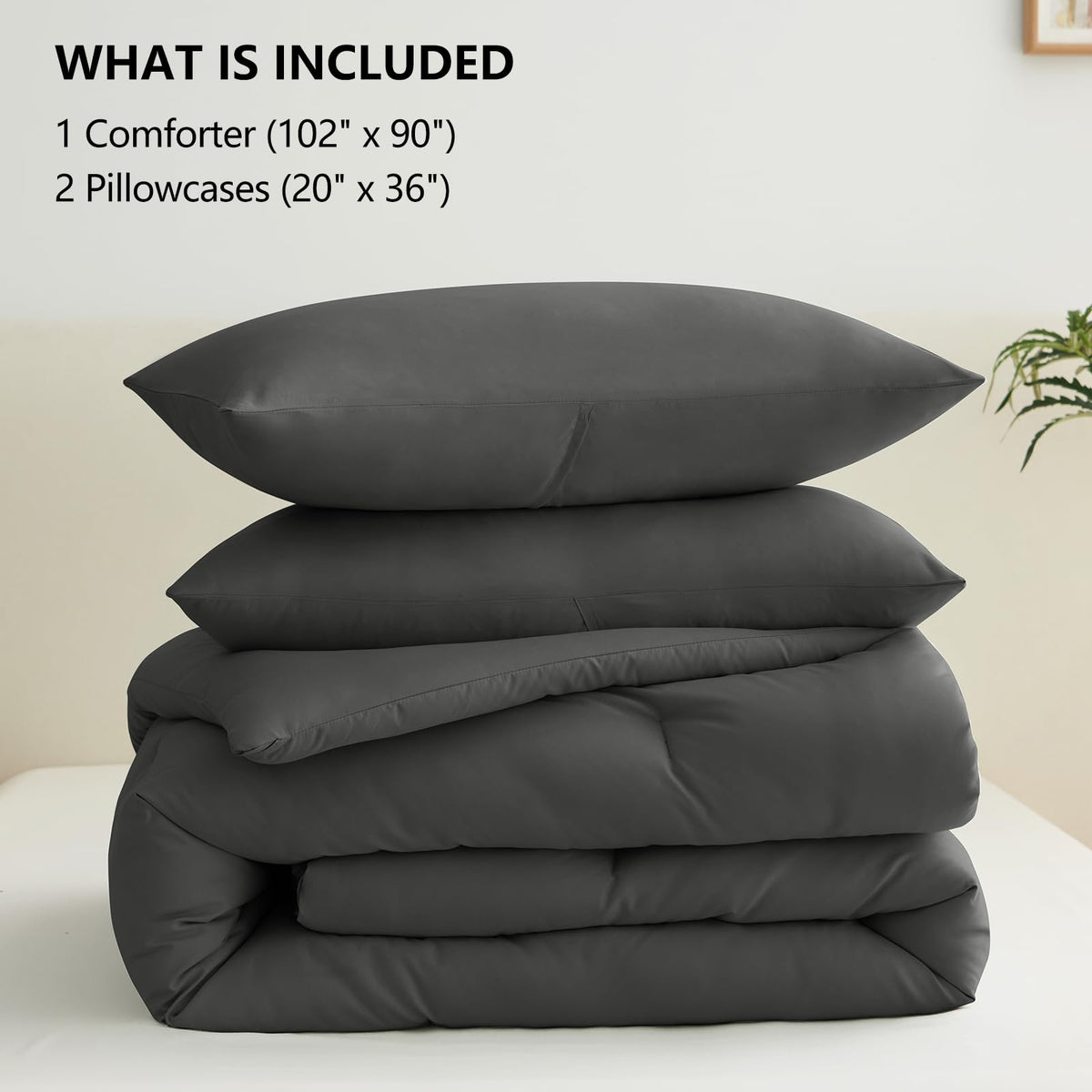 CozyLux care-friendly bedding shown for gentle machine wash and low tumble dry.