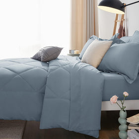 CozyLux dust blue king-size bedding set care guide visuals