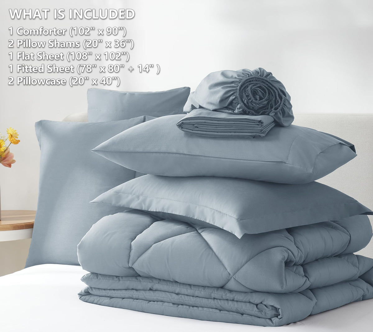 CozyLux comforter detail shows box stitching and stable interior