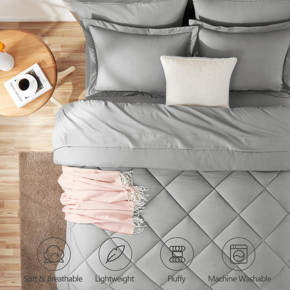 CozyLux comforter close-up shows soft microfiber and warmth