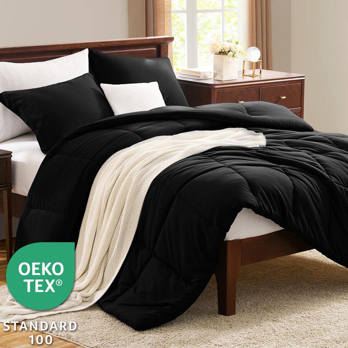 CozyLux comforter set turned cover showing plush texture and durability