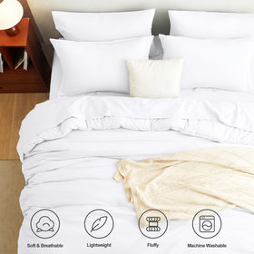 CozyLux king-size comforter set white bed-in-a-bag shows complete bedding solution