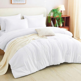 CozyLux king-size comforter set white pillow shams complete the coordinated look
