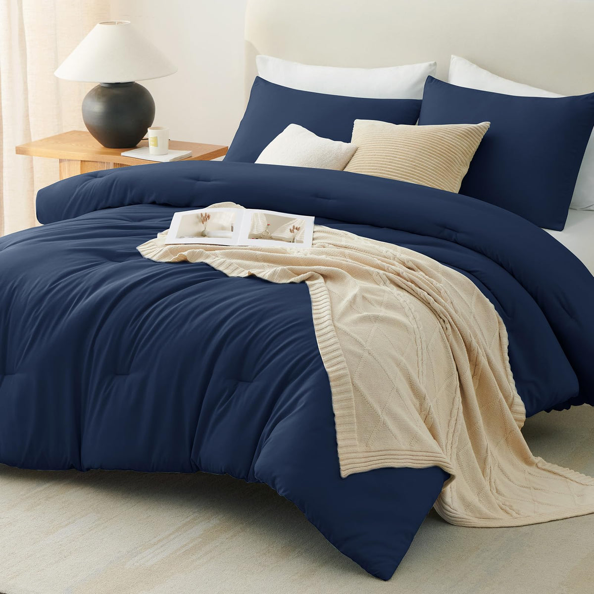 CozyLux care guide shows gentle washing and low tumble dry