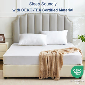 CozyLux pillow cover texture closeup highlighting soft breathable fabric.