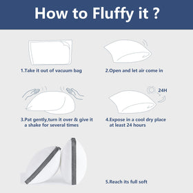 CozyLux Pillow machine-washable label indicates easy care and freshness