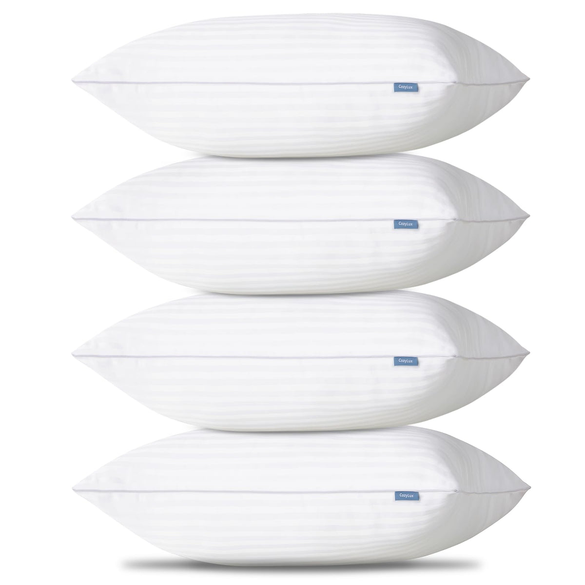 CozyLux queen 4-pack pillows vacuum-sealed for compact shipping.