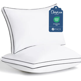 CozyLux queen pillow set 2-piece, soft down-alternative for luxurious comfort.