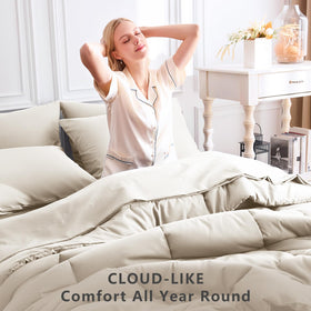 CozyLux beige pillowcase with envelope closure keeps pillows secure