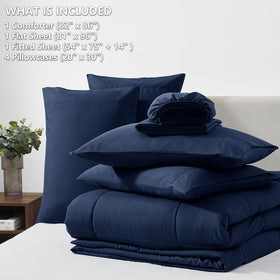 CozyLux pillowcases navy with envelope closure to keep pillows secure.