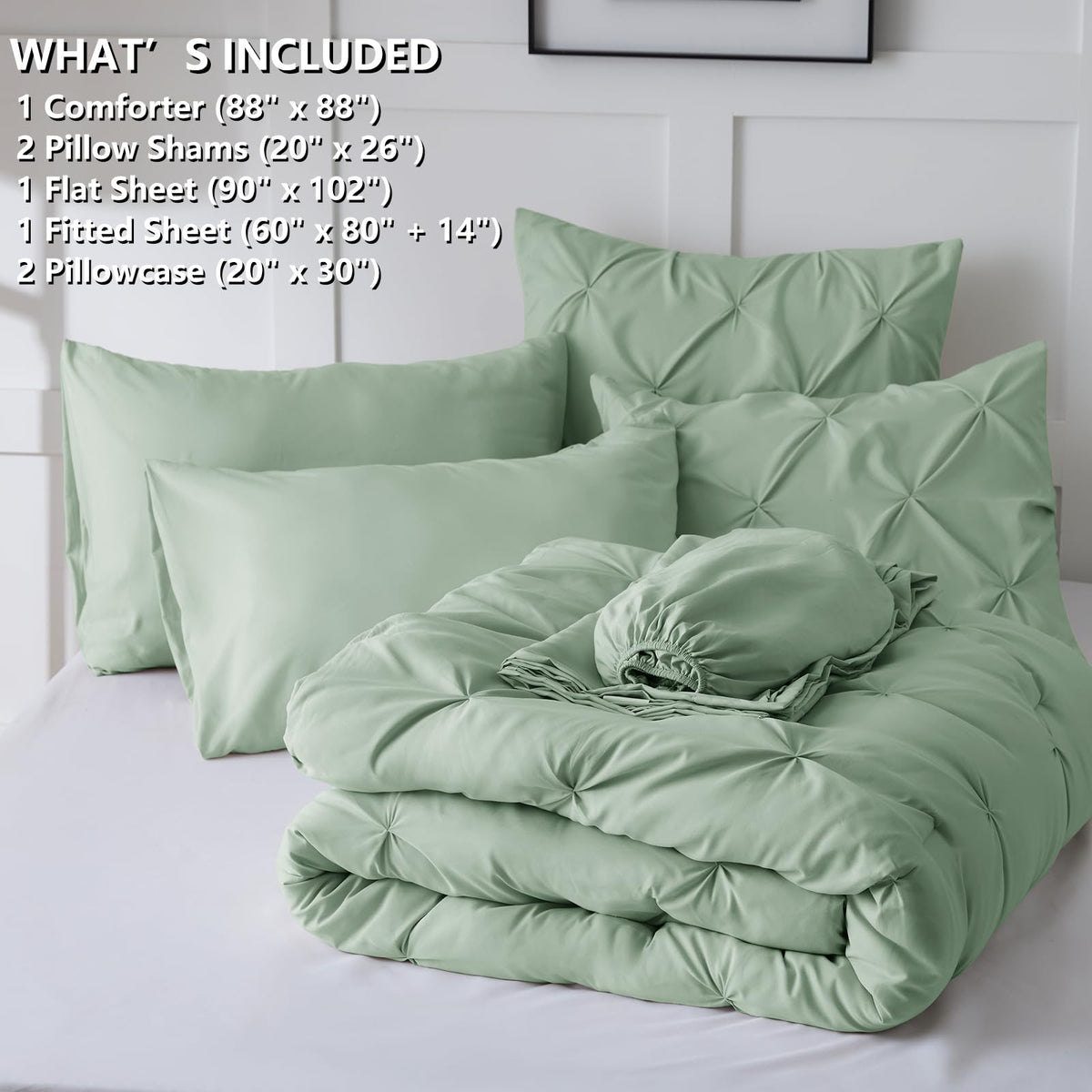 CozyLux pillowcases sage-green provide soft touch and easy care for everyday use.