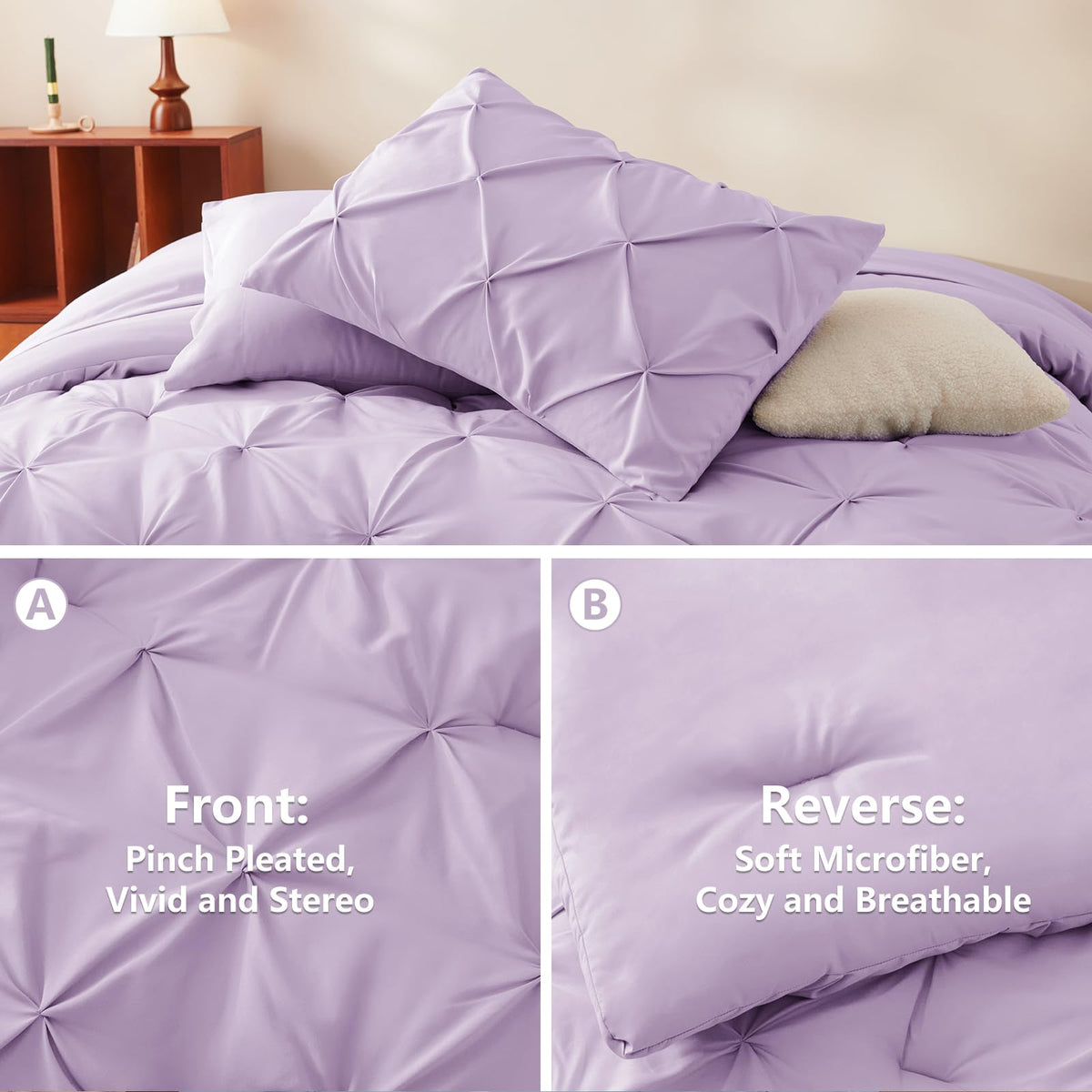 CozyLux pintuck geometric pattern adds texture and upscale visual interest