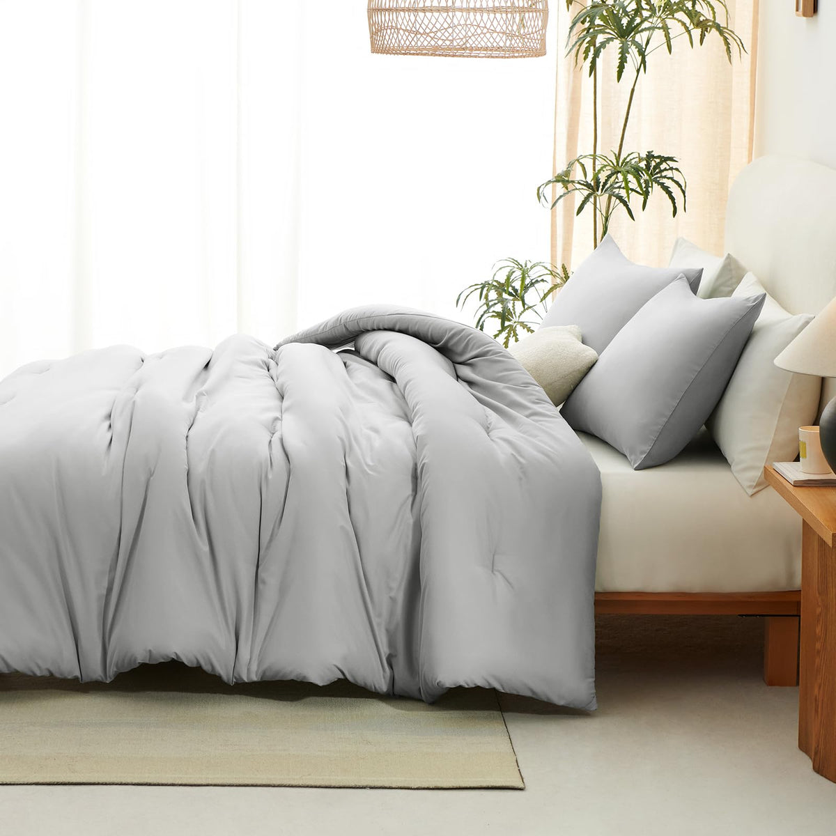 CozyLux comforter puffed after washing for loft and warmth.