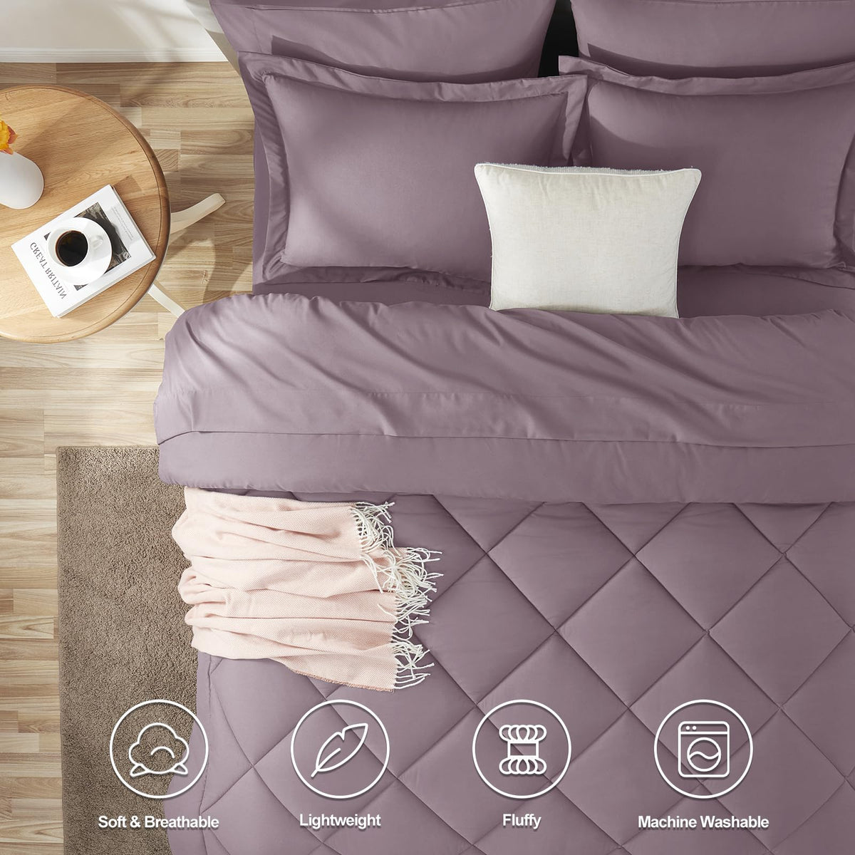 CozyLux 7-piece bed-in-a-bag layout provides complete styling options.