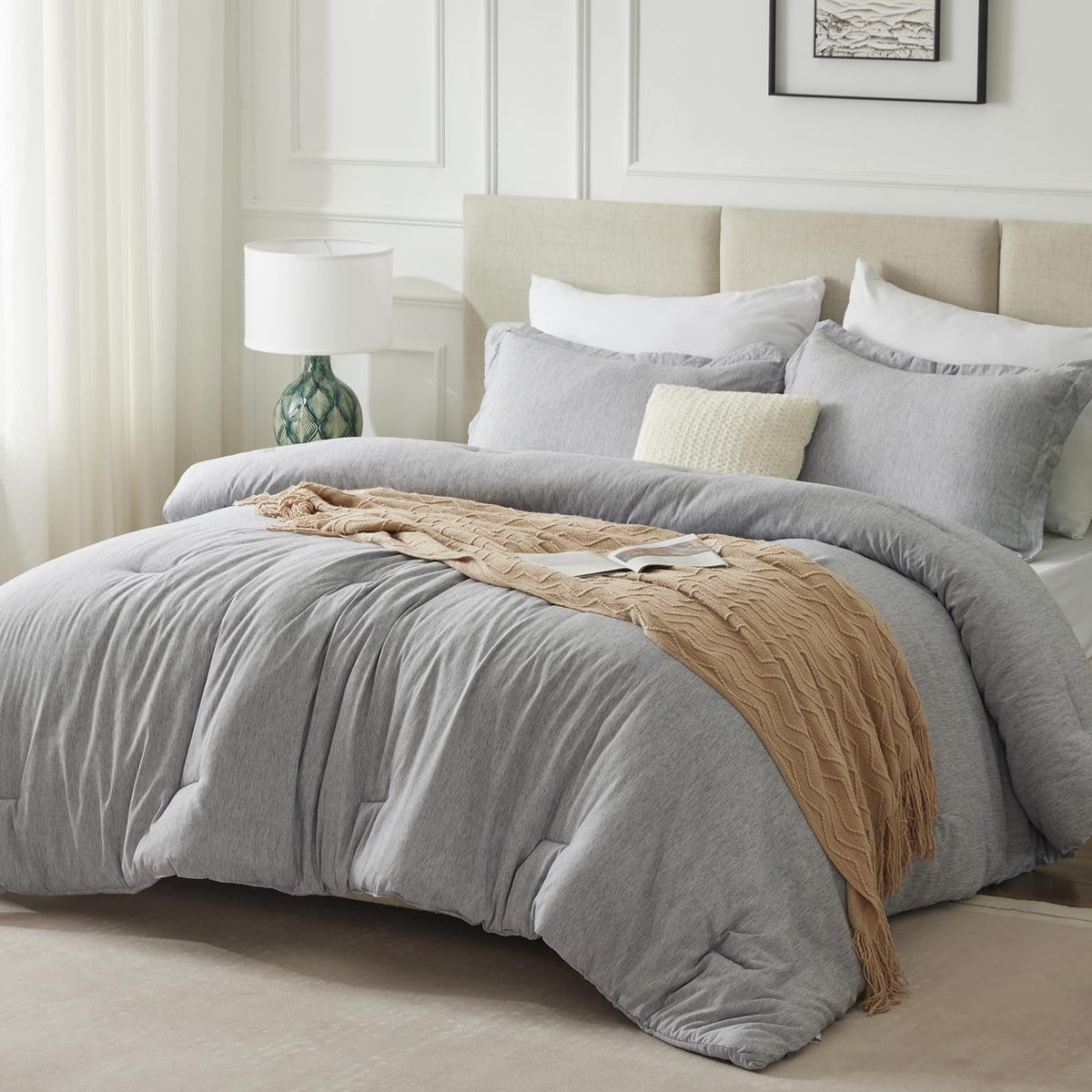 CozyLux bedroom setup with the queen set in a modern space