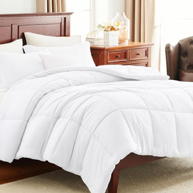 CozyLux down-alternative fill balances breathability and warmth.