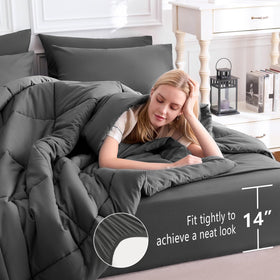 Close-up of box stitching adding durable structure to the comforter